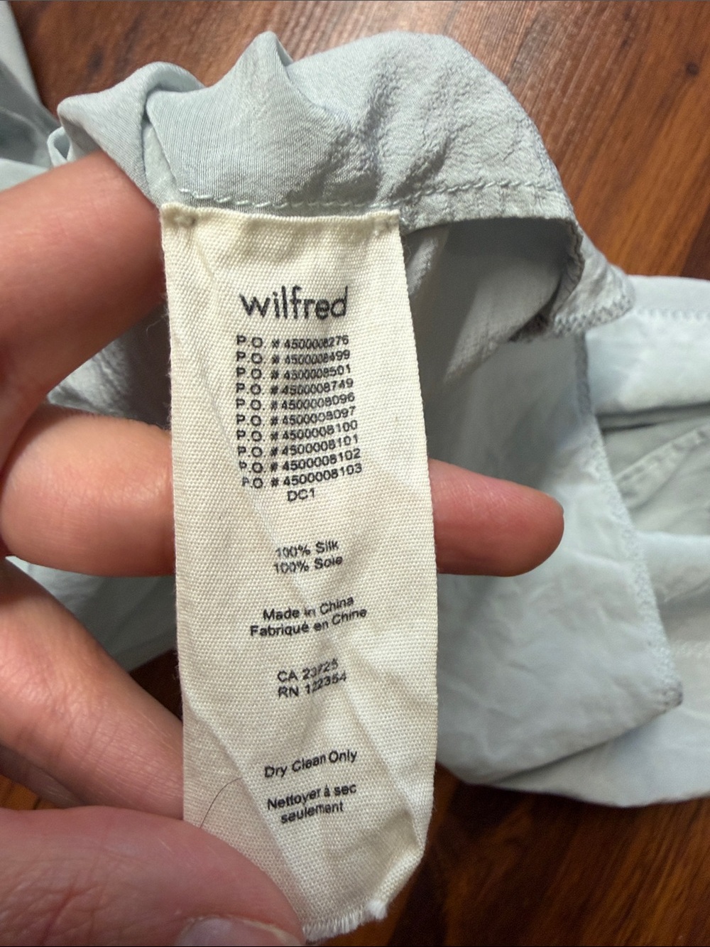 Wilfred Pale Blue Racerback Pocket Tank 100% SILK - Picture 7 of 7